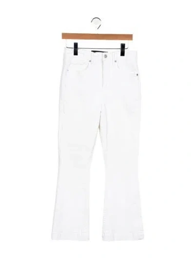 Pre-owned Veronica Beard High-rise Flared Jeans In White