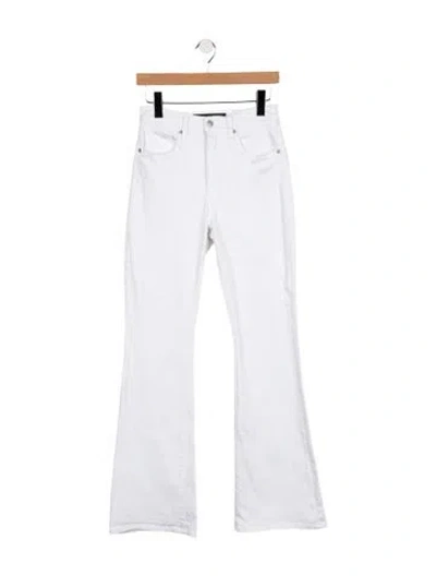 Pre-owned Veronica Beard High-rise Flared Jeans In White