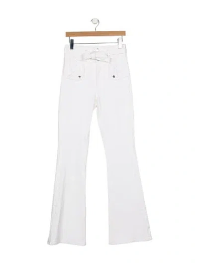 Pre-owned Veronica Beard High-rise Flared Jeans In White