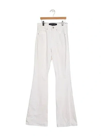 Pre-owned Veronica Beard High-rise Flared Jeans In White
