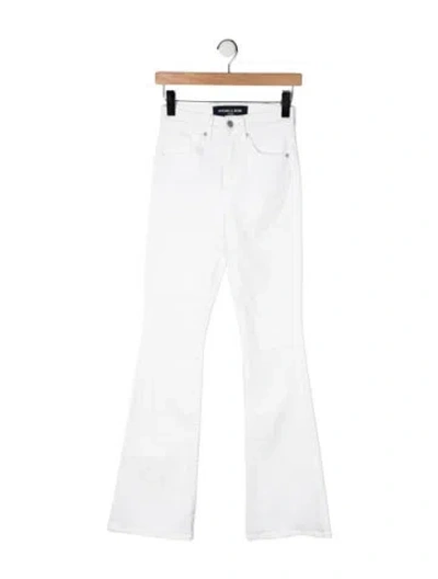 Pre-owned Veronica Beard High-rise Flared Jeans In White