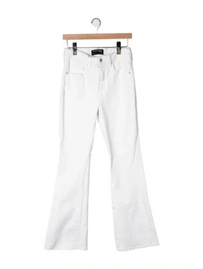 Pre-owned Veronica Beard High-rise Flared Jeans In White