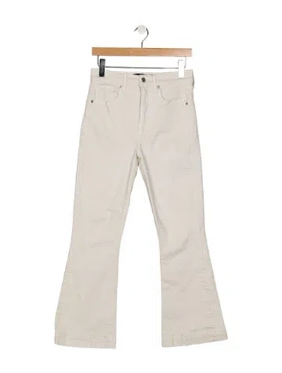 Pre-owned Veronica Beard High-rise Flared Jeans In White