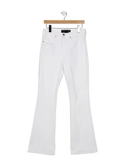 Pre-owned Veronica Beard High-rise Flared Jeans In White