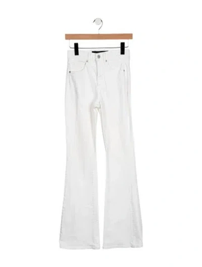Pre-owned Veronica Beard High-rise Flared Jeans In White