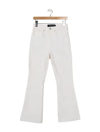 Pre-owned Veronica Beard High-rise Flared Jeans In White