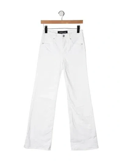 Pre-owned Veronica Beard High-rise Flared Jeans In White