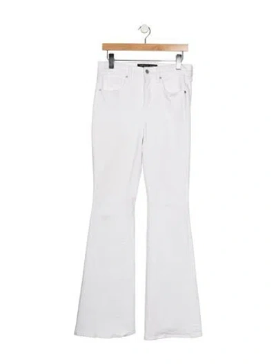 Pre-owned Veronica Beard High-rise Flared Jeans In White