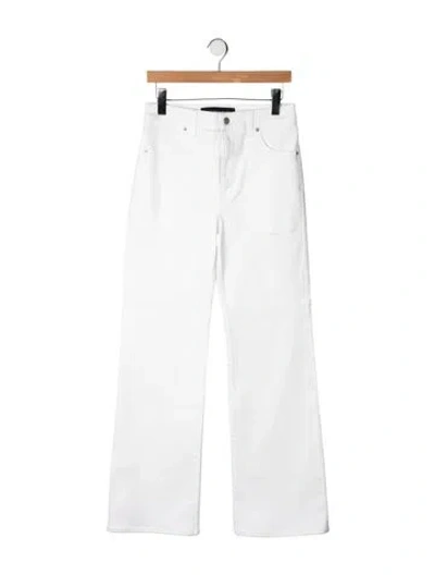 Pre-owned Veronica Beard High-rise Flared Jeans In White