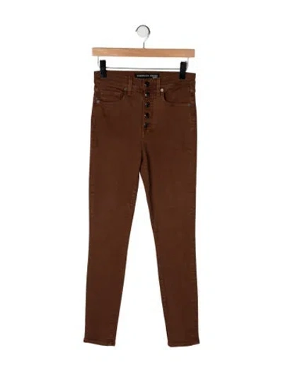 Pre-owned Veronica Beard High-rise Skinny Leg Jeans In Brown