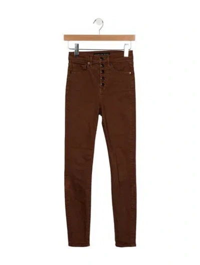 Pre-owned Veronica Beard High-rise Skinny Leg Jeans In Brown