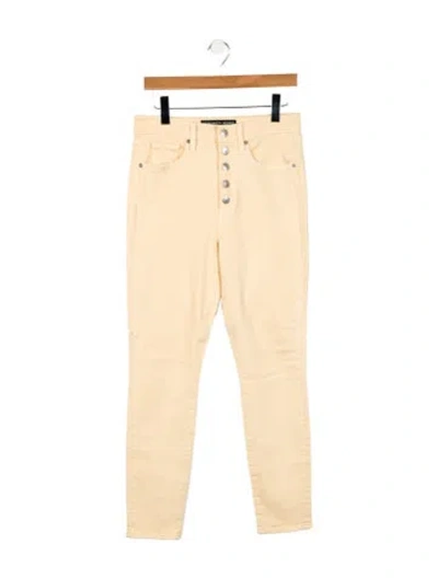 Pre-owned Veronica Beard High-rise Skinny Leg Jeans In Yellow
