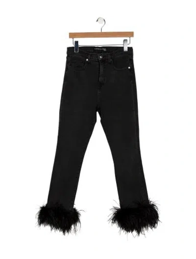 Pre-owned Veronica Beard High-rise Straight Leg Jeans In Black