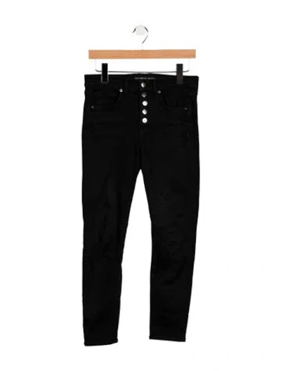 Pre-owned Veronica Beard High-rise Straight Leg Jeans In Black