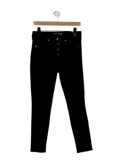 Pre-owned Veronica Beard High-rise Straight Leg Jeans In Black