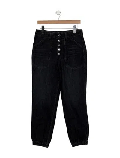Pre-owned Veronica Beard High-rise Straight Leg Jeans In Black