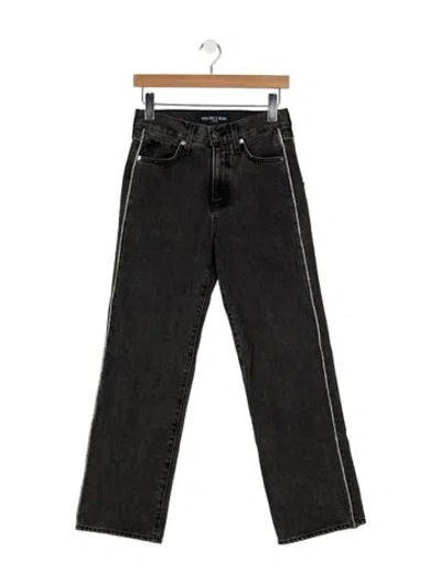 Pre-owned Veronica Beard High-rise Straight Leg Jeans In Black