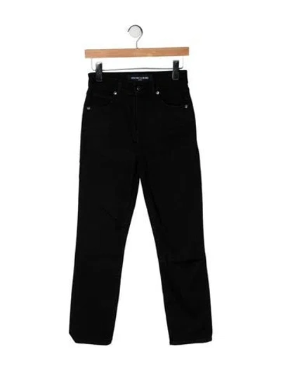 Pre-owned Veronica Beard High-rise Straight Leg Jeans In Black