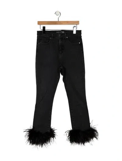 Pre-owned Veronica Beard High-rise Straight Leg Jeans In Black