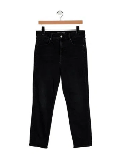 Pre-owned Veronica Beard High-rise Straight Leg Jeans In Black
