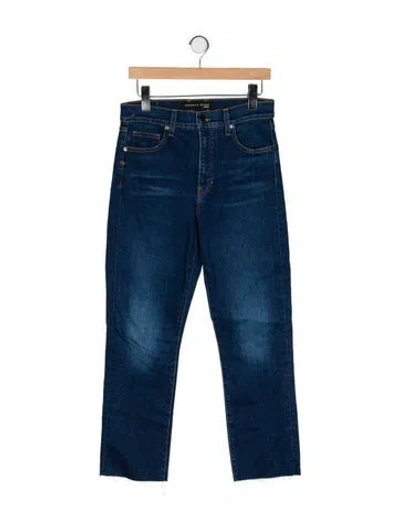 Pre-owned Veronica Beard High-rise Straight Leg Jeans In Blue