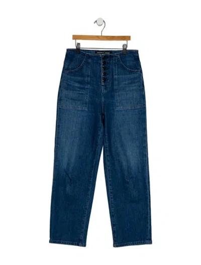 Pre-owned Veronica Beard High-rise Straight Leg Jeans In Blue