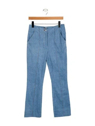 Pre-owned Veronica Beard High-rise Straight Leg Jeans In Blue