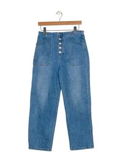 Pre-owned Veronica Beard High-rise Straight Leg Jeans In Blue