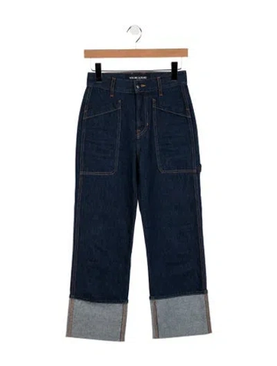 Pre-owned Veronica Beard High-rise Straight Leg Jeans In Blue