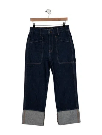 Pre-owned Veronica Beard High-rise Straight Leg Jeans In Blue