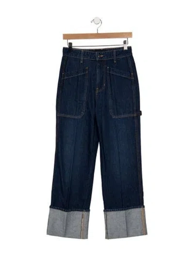 Pre-owned Veronica Beard High-rise Straight Leg Jeans In Blue