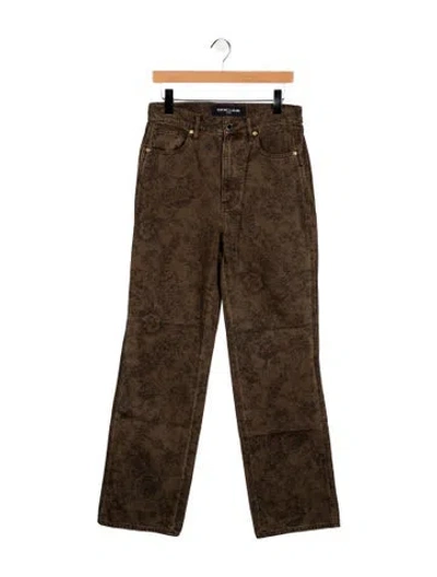 Pre-owned Veronica Beard High-rise Straight Leg Jeans In Brown