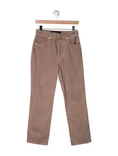 Pre-owned Veronica Beard High-rise Straight Leg Jeans In Brown