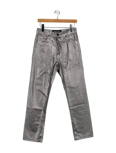 Pre-owned Veronica Beard High-rise Straight Leg Jeans In Gray