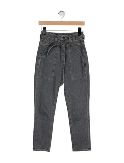 Pre-owned Veronica Beard High-rise Straight Leg Jeans In Gray