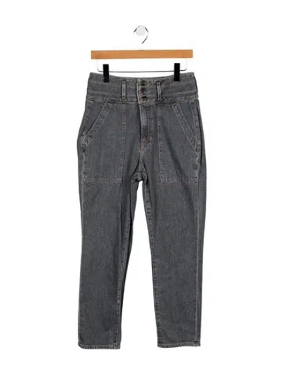 Pre-owned Veronica Beard High-rise Straight Leg Jeans In Gray