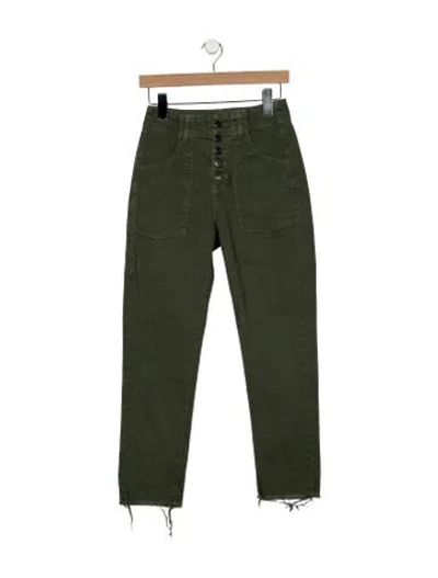 Pre-owned Veronica Beard High-rise Straight Leg Jeans In Green