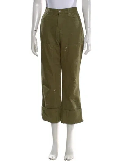 Pre-owned Veronica Beard High-rise Straight Leg Jeans In Green