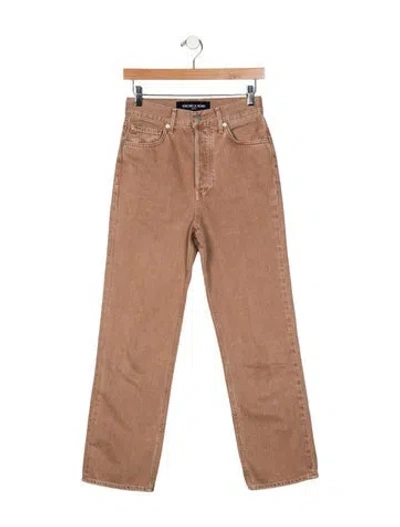 Pre-owned Veronica Beard High-rise Straight Leg Jeans In Neutral