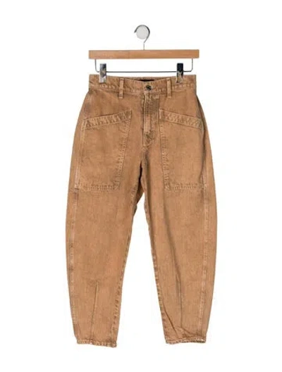 Pre-owned Veronica Beard High-rise Straight Leg Jeans In Neutral