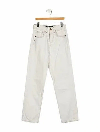 Pre-owned Veronica Beard High-rise Straight Leg Jeans In Neutral