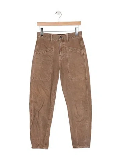Pre-owned Veronica Beard High-rise Straight Leg Jeans In Neutral