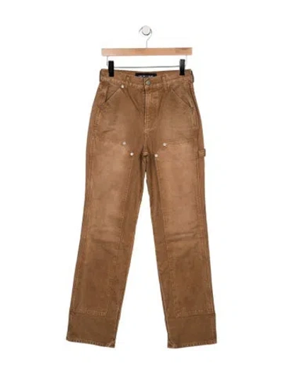 Pre-owned Veronica Beard High-rise Straight Leg Jeans In Neutral