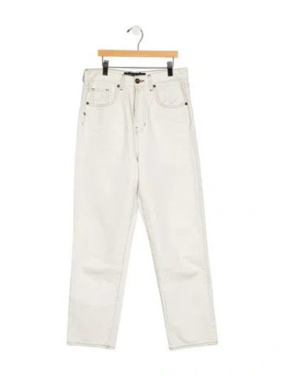 Pre-owned Veronica Beard High-rise Straight Leg Jeans In Neutral