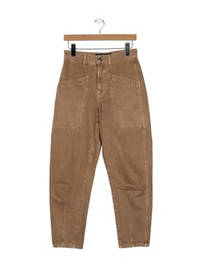 Pre-owned Veronica Beard High-rise Straight Leg Jeans In Neutrals