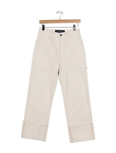 Pre-owned Veronica Beard High-rise Straight Leg Jeans In Neutrals