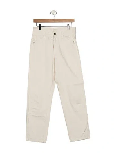 Pre-owned Veronica Beard High-rise Straight Leg Jeans In Neutrals