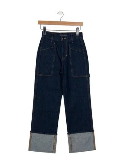 Pre-owned Veronica Beard High-rise Straight Leg Jeans W/ Tags In Blue