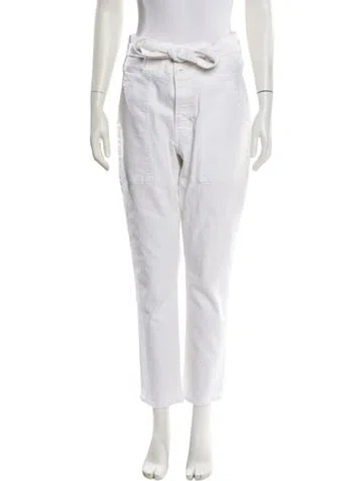Pre-owned Veronica Beard High-rise Straight Leg Jeans In White