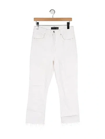 Pre-owned Veronica Beard High-rise Straight Leg Jeans In White